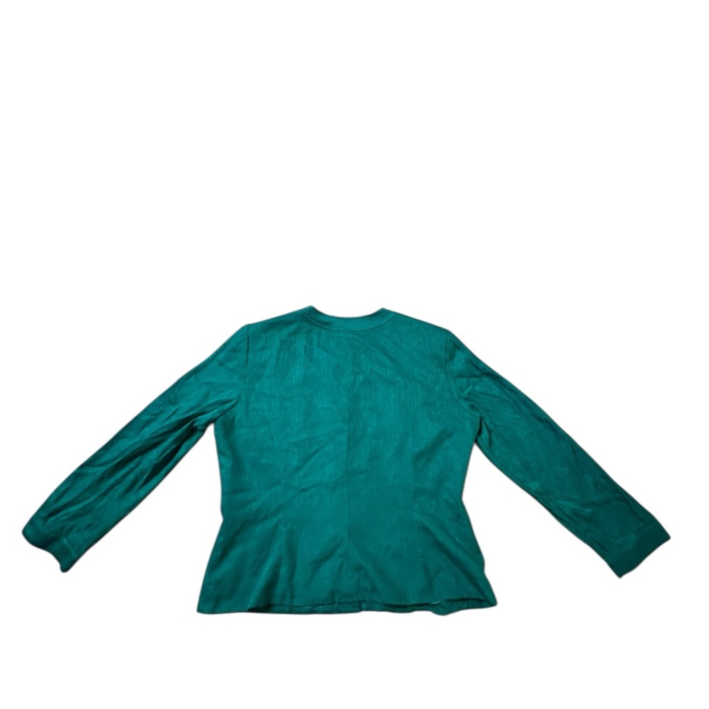 Vintage Adrianna Papell Teal Silk Blouse